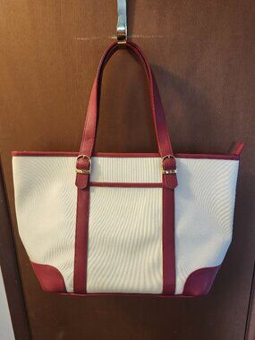 Elizabeth Arden Red & White Tote Bag Purse